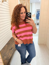 Load image into Gallery viewer, Mocha &amp; Pink Pop Top