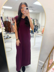 Wine Sleeveless Maxi Dress