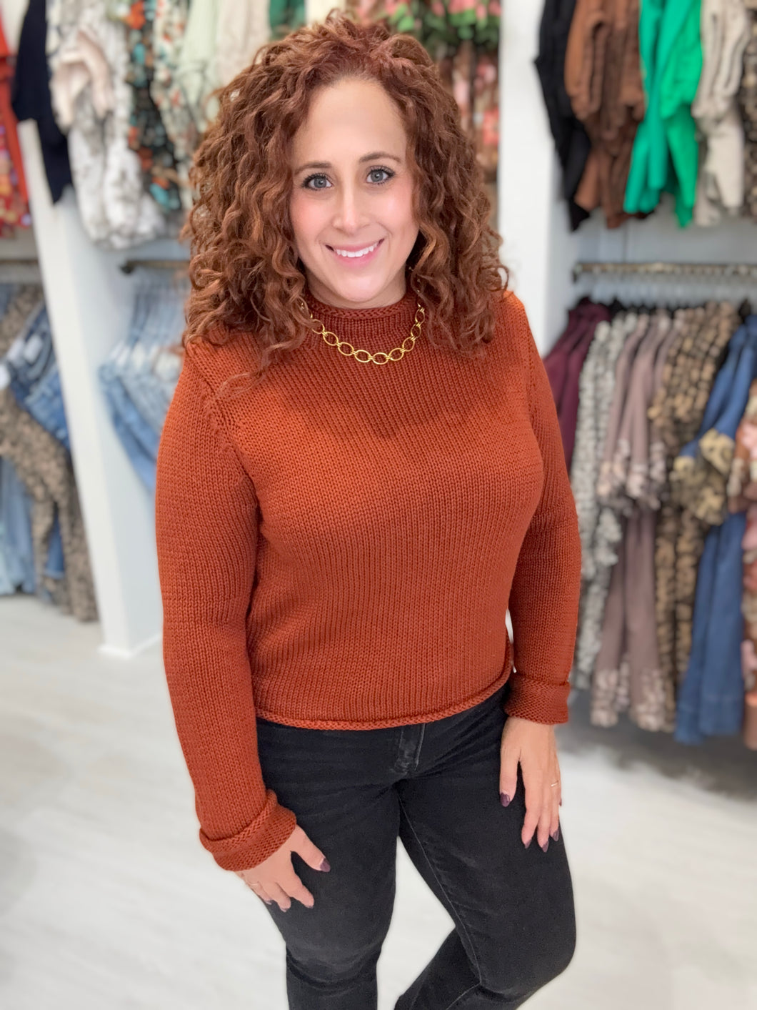 Cinnamon and Spice Knit Top