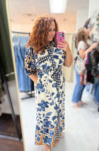 Autumn Bloom Midi Dress