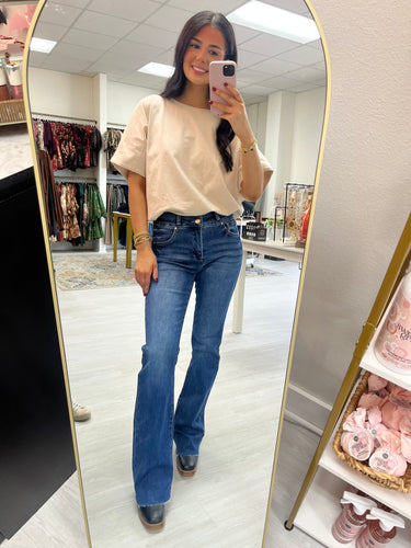 Vervet High Rise Relaxed Flare Jeans