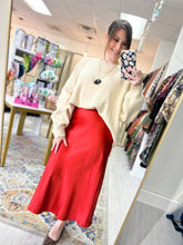 Load image into Gallery viewer, Red Satin Skirt