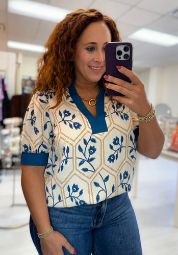 Indigo Garden Top
