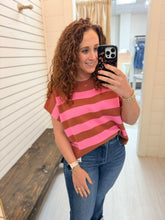 Load image into Gallery viewer, Mocha &amp; Pink Pop Top