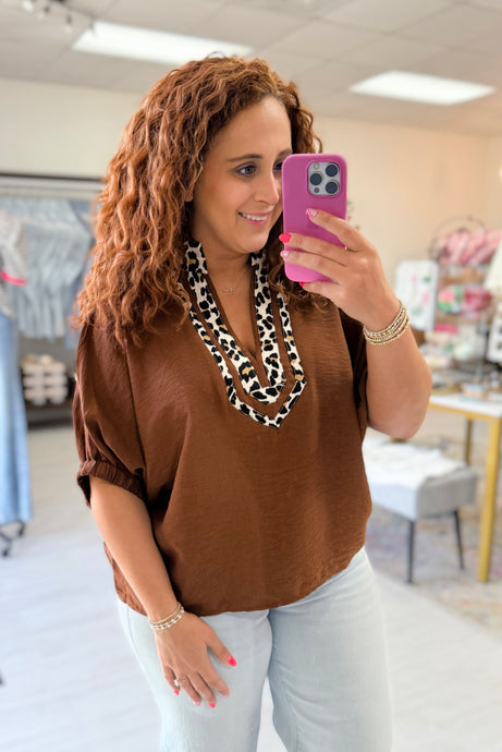 Caramel Leopard Top