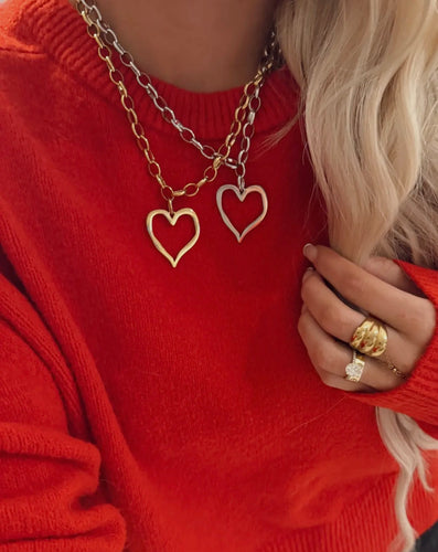 Gold Open Heart Necklace