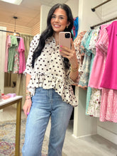 Load image into Gallery viewer, Dotty Darling Peplum Top