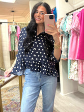 Load image into Gallery viewer, Dotty Darling Peplum Top