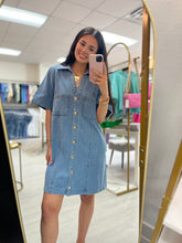 Load image into Gallery viewer, Downtown Darling Denim Dress