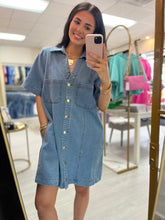 Load image into Gallery viewer, Downtown Darling Denim Dress