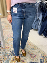 Load image into Gallery viewer, Risen High Rise Ankle Straight Raw Hem