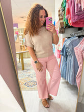 Load image into Gallery viewer, Vervet Pink High Rise Crop Wide Leg Jeans