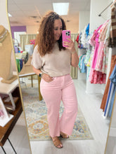 Load image into Gallery viewer, Vervet Pink High Rise Crop Wide Leg Jeans